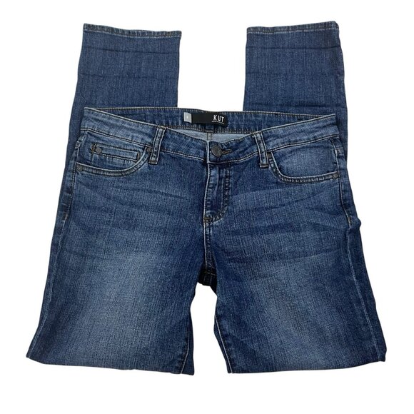 Kut from the Kloth Catherine Boyfriend Jeans 8 Blue Stretch Denim Excellent - Picture 1 of 3